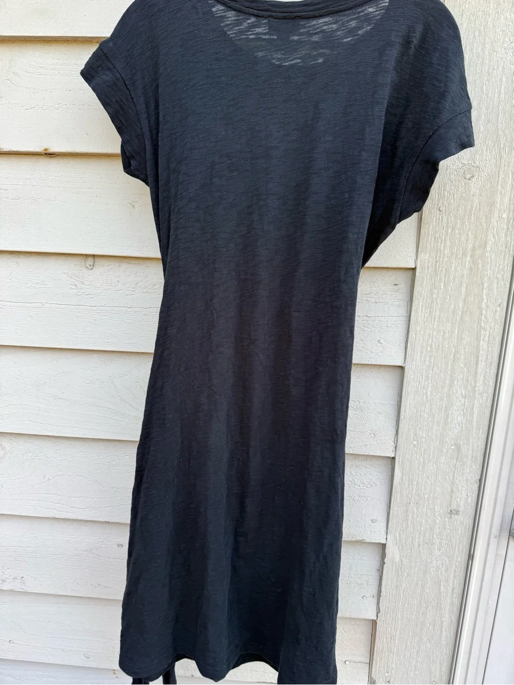 J. Crew Charcoal Black Tie-Waist Short Sleeve Tee Dress